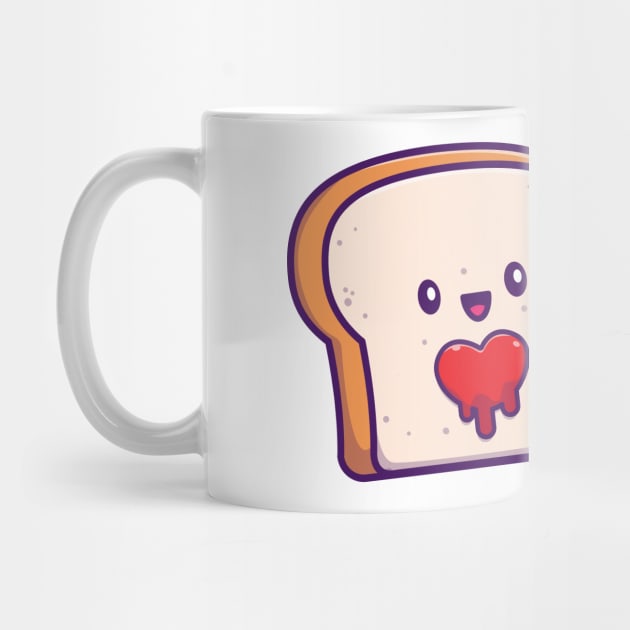 Cute Bread With Cute Strawberry Jam Cartoon by Catalyst Labs